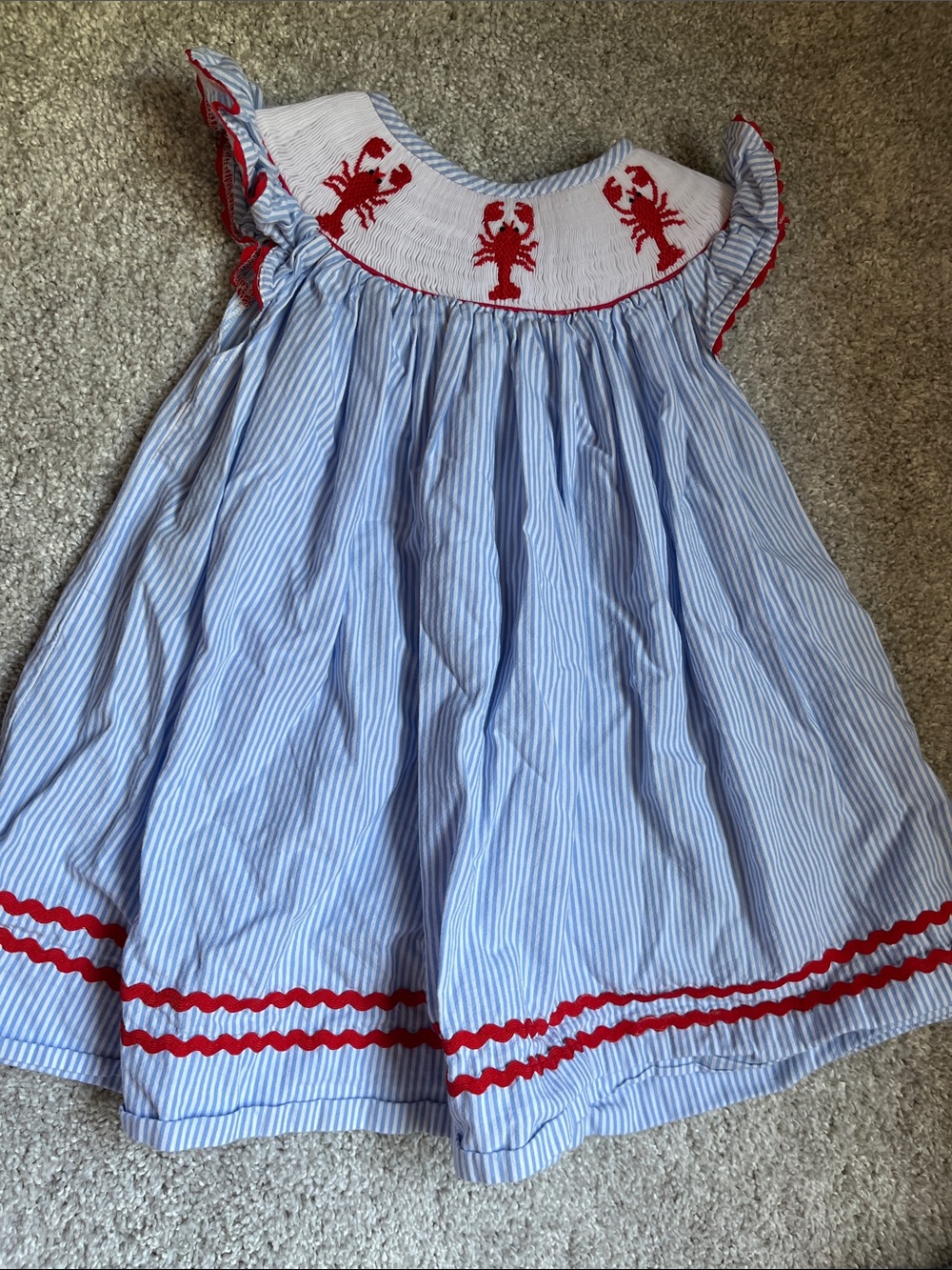 Smocked crawfish dress
